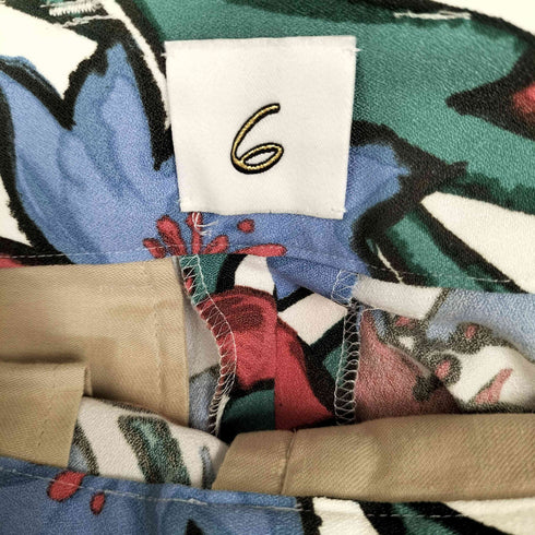 ロクビューティーアンドユースユナイテッドアローズ 6 BEAUTY & YOUTH UNITED ARROWS FLOWER PRINT TUCK PANTS レディース JPN:34