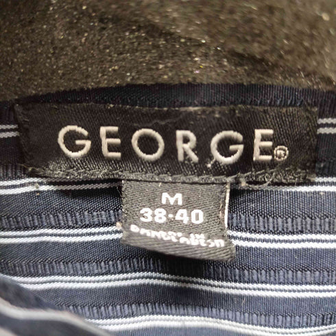 ジョージズ GEORGE 同色ストライプシャツ 1ポケット メンズ JPN:M