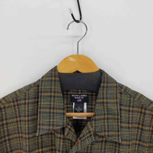 ラルフローレン RALPH LAUREN JEANS 90-2000S オープンカラーチェックシャツ 開襟 ループ止め メンズ JPN:M