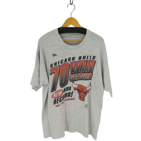 エヌビーエー NBA 90S 70WIN SEASON Tシャツ 霜降りグレー 両面プリント 裾袖シングル バスケ チーム メンズ