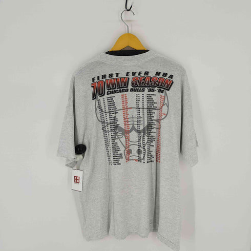 エヌビーエー NBA 90S 70WIN SEASON Tシャツ 霜降りグレー 両面プリント 裾袖シングル バスケ チーム メンズ