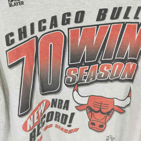 エヌビーエー NBA 90S 70WIN SEASON Tシャツ 霜降りグレー 両面プリント 裾袖シングル バスケ チーム メンズ