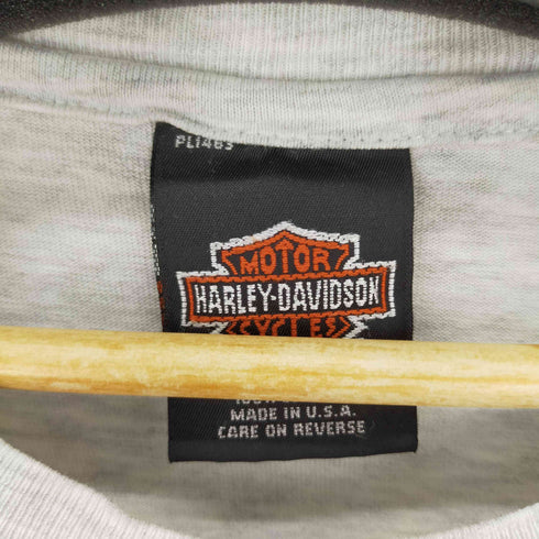 ハーレーダヴィットソン HARLEY DAVIDSON ©1995 HANES BEEFYボディ Tシャツ 両面プリント 大判バックプリント 霜降りグレー メンズ JPN:XL