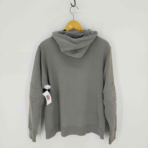 ステューシー Stussy 00S スカルパーカー スカルエルボーパッチ パンチング加工 メンズ JPN:M
