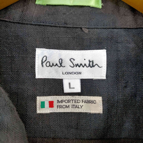 ポールスミスロンドン Paul Smith LONDON ムラ染め ネップxフリンジ レーヨンリネンL/Sシャツ メンズ JPN:L