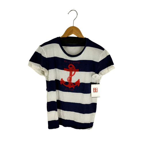 ラルフローレン RALPH LAUREN ボーダー柄 クルーネックTシャツ レディース import:L