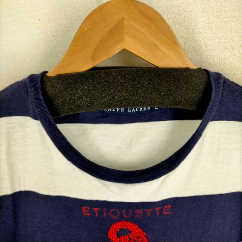 ラルフローレン RALPH LAUREN ボーダー柄 クルーネックTシャツ レディース import:L