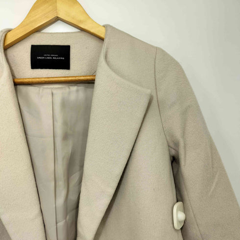 ユナイテッドアローズグリーンレーベルリラクシング UNITED ARROWS green label relaxing RF ノーカラー シャギー ラップコート レディース JPN:36