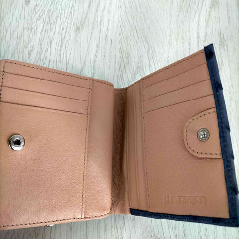 サンポー III SANPO オーストリッチ レザー 二つ折り財布 レディース