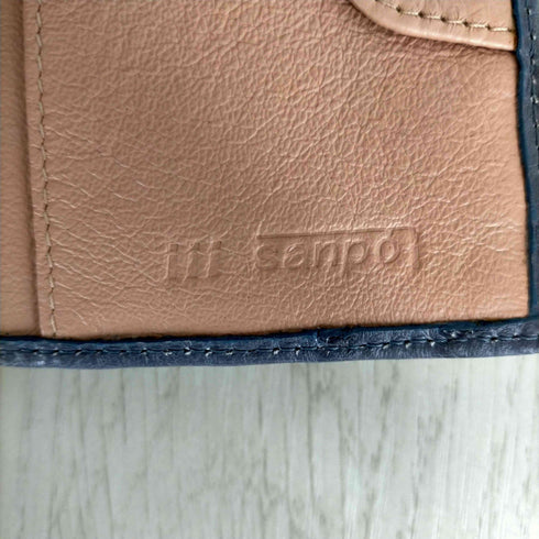 サンポー III SANPO オーストリッチ レザー 二つ折り財布 レディース