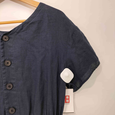 ユナイテッドアローズグリーンレーベルリラクシング UNITED ARROWS green label relaxing コルトレイクリネン SC バックボタン ワンピース レディース