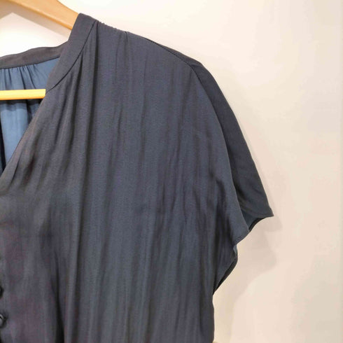 ユナイテッドアローズグリーンレーベルリラクシング UNITED ARROWS green label relaxing CS Vネック マエボタン ショートスリーブ ワンピース レディース