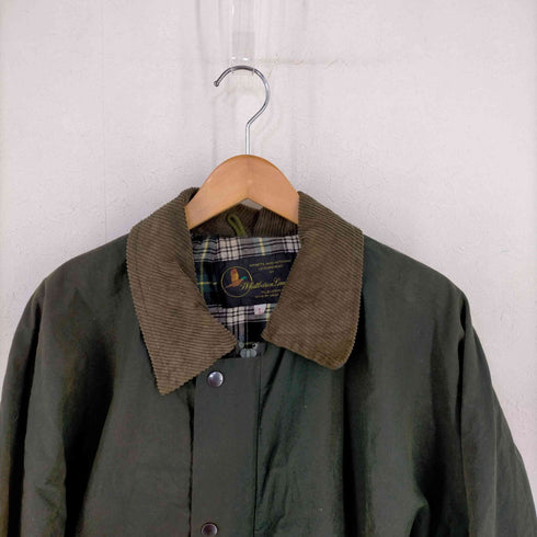 Whatlaron Limited 英国製 裏地タータンチェック オイルドジャケット メンズ import:L