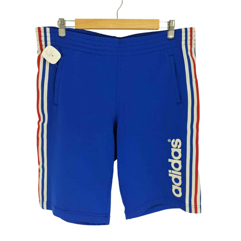 アディダス adidas 90S デサント製 ロゴプリント トリコトール サイドライン ハーフ パンツ ジャージ メンズ O-XO