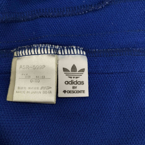 アディダス adidas 90S デサント製 ロゴプリント トリコトール サイドライン ハーフ パンツ ジャージ メンズ O-XO