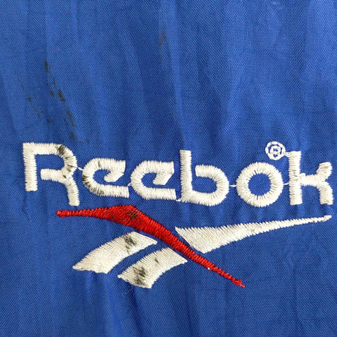 リーボック Reebok 90s ロゴ刺繍 ナイロンジップアップフーディー 短丈 メンズ import:L