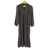サラマリカ [Sara Mallika 24SS Lurex Stripe Shirring Long Sleeve Dress コットン ルレックス ストライプ シャーリングドレス レディース JPN:M