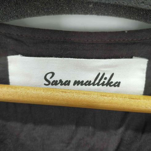 サラマリカ [Sara Mallika 24SS Lurex Stripe Shirring Long Sleeve Dress コットン ルレックス ストライプ シャーリングドレス レディース JPN:M