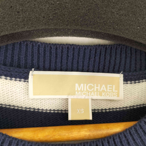 マイケルマイケルコース Michael Michael Kors ショルダーデザインボーダーコットンニット レディース import:XS