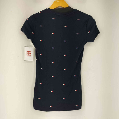 トミーヒルフィガー TOMMY HILFIGER ロゴ総柄 S/S トップス レディース import:XS