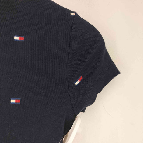 トミーヒルフィガー TOMMY HILFIGER ロゴ総柄 S/S トップス レディース import:XS