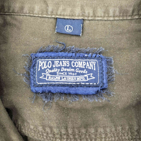 ポロジーンズカンパニーラルフローレン POLO JEANS COMPANY RALPH LAUREN レース切替 フラップポケット エポレット L/S シャツ ワンピース Y2K レディース import:L