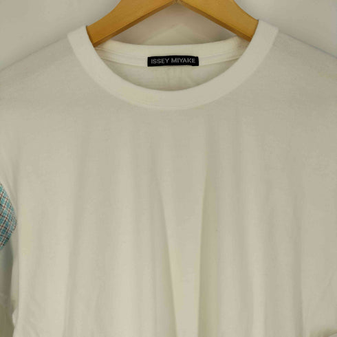 イッセイミヤケ ISSEY MIYAKE 00s 黒タグ スリーブチェック切替 ロングスリーブTシャツ メンズ JPN:2