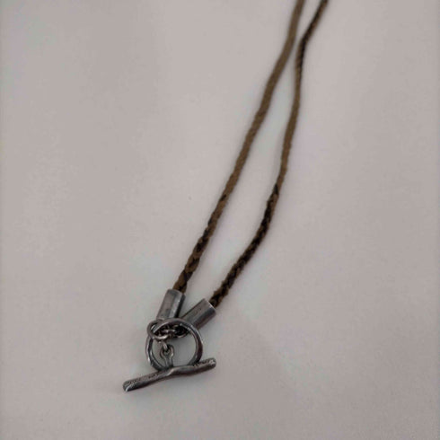 ワイズフォーメン Ys for men レザー編み込み シルバー ネックレス silver950 2007年製 メンズ