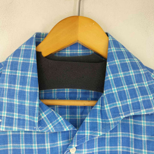 ポールスチュアート Paul Stuart オープンカラー S/S リネンチェックシャツ メンズ import:XL