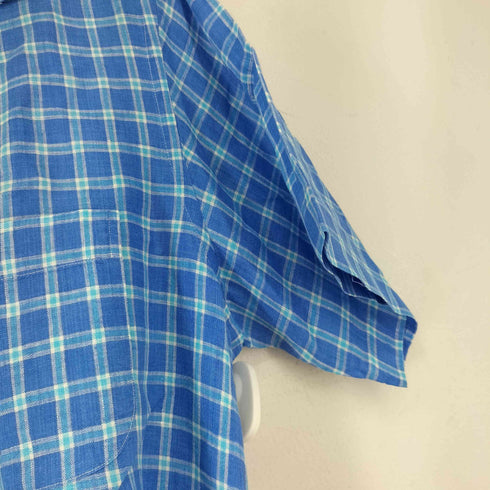 ポールスチュアート Paul Stuart オープンカラー S/S リネンチェックシャツ メンズ import:XL