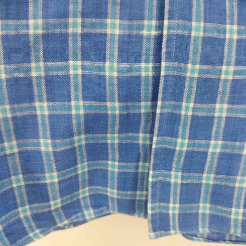 ポールスチュアート Paul Stuart オープンカラー S/S リネンチェックシャツ メンズ import:XL