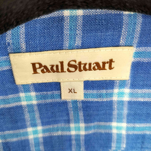 ポールスチュアート Paul Stuart オープンカラー S/S リネンチェックシャツ メンズ import:XL
