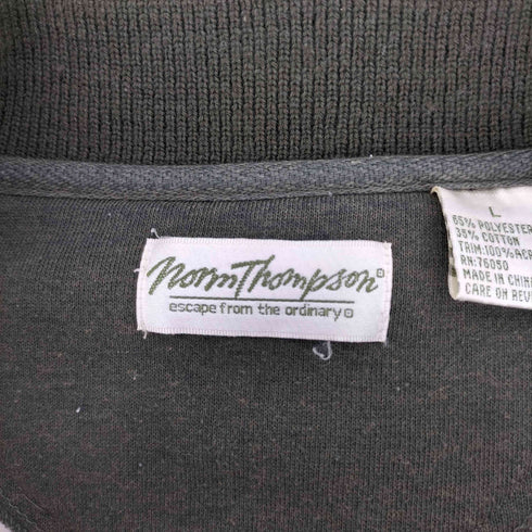 ノームトンプソン NORM THOMPSON 後付け襟 ニット切替 裏起毛 ポロ スウェット 胡桃ボタン メンズ import:L