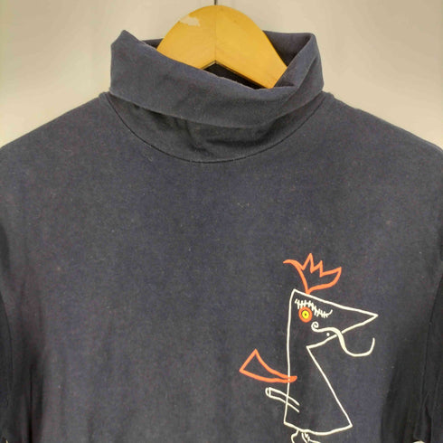 ワイズフォーメン Ys for men 00s 茶タグ プリント タートルネックTシャツ メンズ