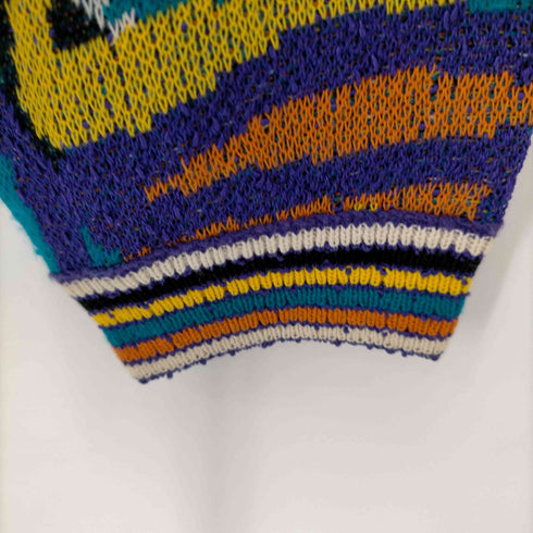 ミッソーニ MISSONI イタリア製 コットン混 レーヨン 総柄ニット カーディガン レディース