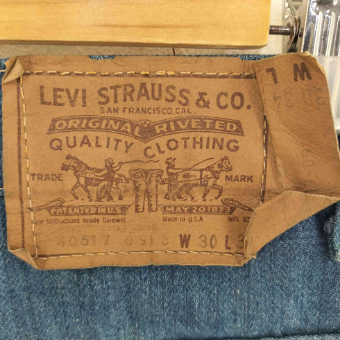 リーバイス Levis USA製 ボタン裏56刻印 80年9月製 40517 0913 ブーツカットデニムパンツ Saddleman boot jeans フラッシャー メンズ 30inch