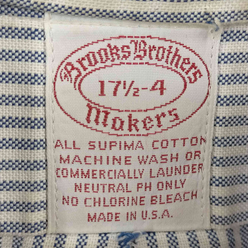 ブルックスブラザーズ BROOKS BROTHERS USA製 makers ストライプオックスフォードシャツ メンズ 17 1/2-4