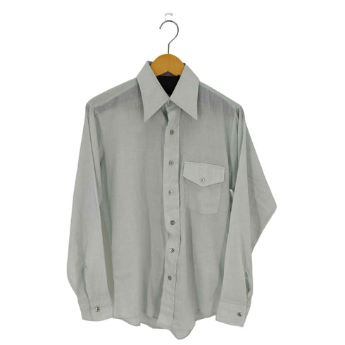 ANDRE ALAIN 70S L/S ワンポケットシャツ ビックカラー フラップポケット メンズ