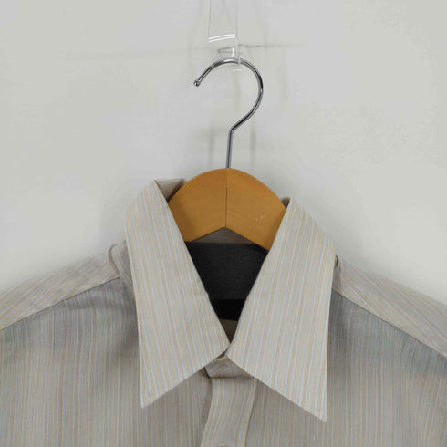 IMAGE OF SILK 70S 片ポケ L/Sストライプシャツ メンズ 15 1/2