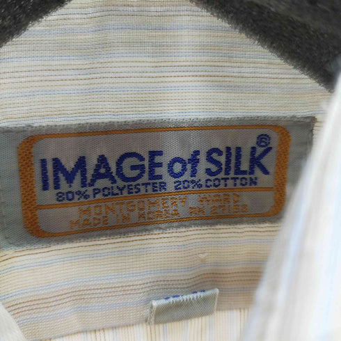 IMAGE OF SILK 70S 片ポケ L/Sストライプシャツ メンズ 15 1/2