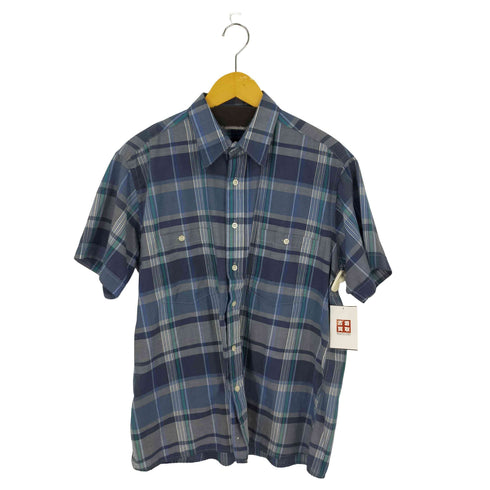 ピエールカルダン pierre cardin 90S 陵胸ポケット BD半袖チェックシャツ ボックス メンズ JPN:L