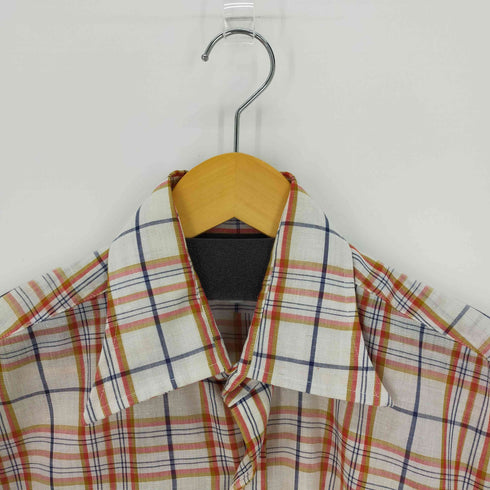 cane michaels 70S ワンポケットチェックシャツ ビックカラー メンズ import:M