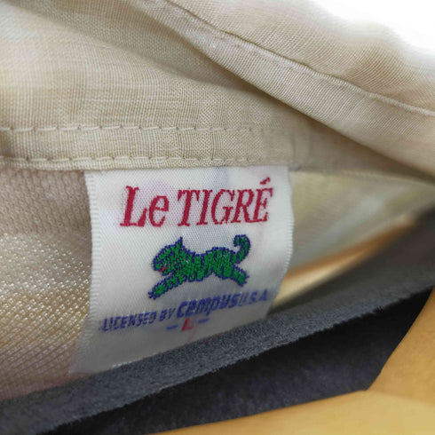 80S-90S Le tiger L/S ボーダーポロシャツ ワンポケット メンズ import:L