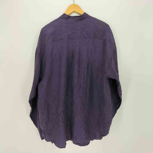 90S reputation L/S SILK SHIRT スタンドカラー 長袖 シルク シャツ メンズ import:XL