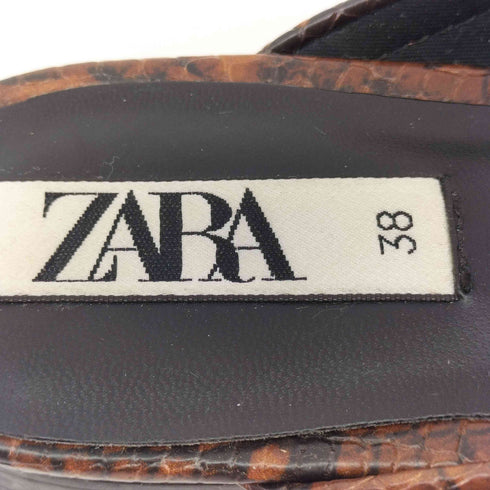 ザラ ZARA パイソン柄 ミュール レディース EUR:38