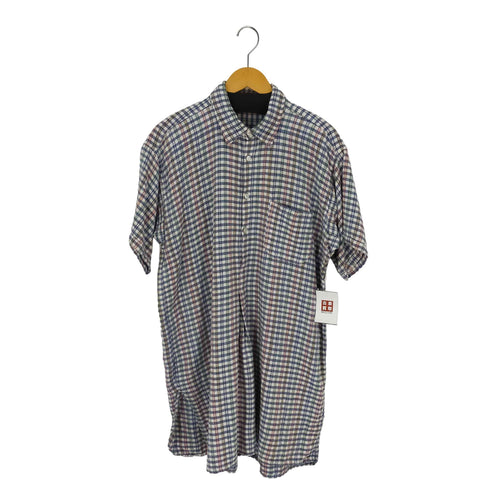 S/S グランパチェックシャツ ワンポケット ビックシルエット メンズ