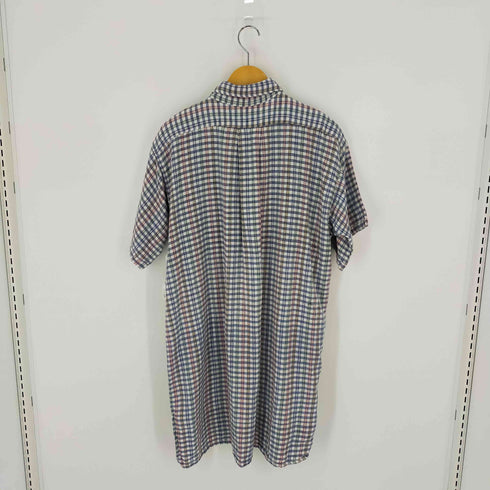 S/S グランパチェックシャツ ワンポケット ビックシルエット メンズ