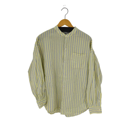 ディスコート Discoat L/S カラーストライプ ノーカラーシャツ レディース JPN:M