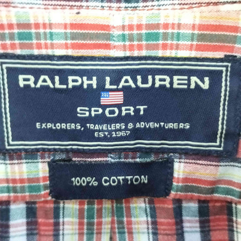 ラルフローレンスポーツ RALPH LAUREN SPORT ポニー刺繍 ボタンダウンチェックシャツ メンズ import:M