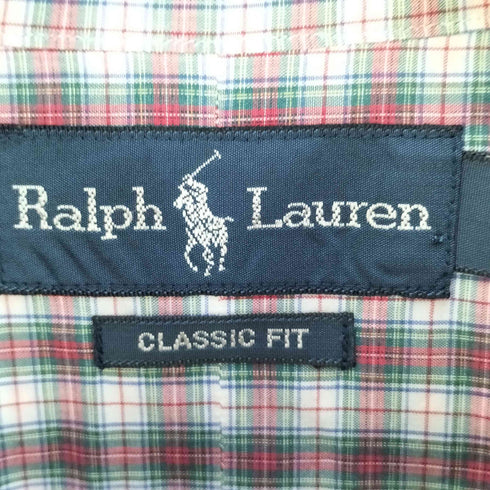ラルフローレン RALPH LAUREN CLASSIC FIT ポニー刺繍 ボタンダウンチェックシャツ メンズ import:L